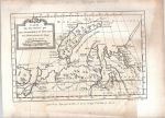 1780 год. Карта обитания самоедов и остяков из книги Abrégé De L'Histoire Générale Des Voyages. том 9. Paris, Hotel de Thou 1780 год. Вайгач и Новая Земля.