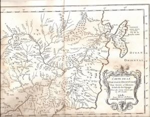 Карта Дальнего Востока от Сахалина до Владивостока .Рис. J.N.Bellin. 1749 г.